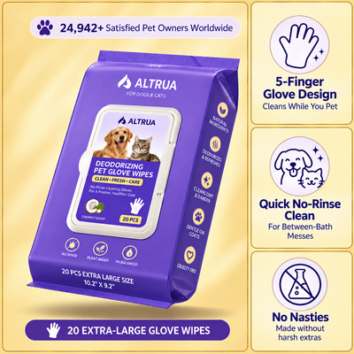 Altrua Deodorizing Pet Glove Wipes