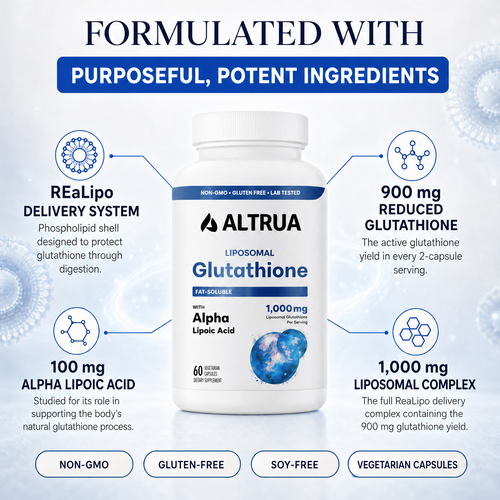 Altrua's Premium Glutathione + ALA Complex - 100% Real